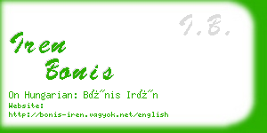 iren bonis business card